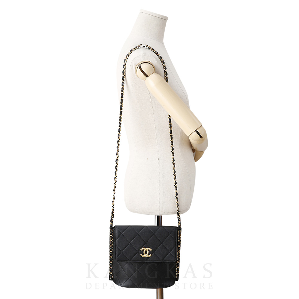 CHANEL(USED)K샤넬 AS2542 카프스킨 스몰 호보 블랙