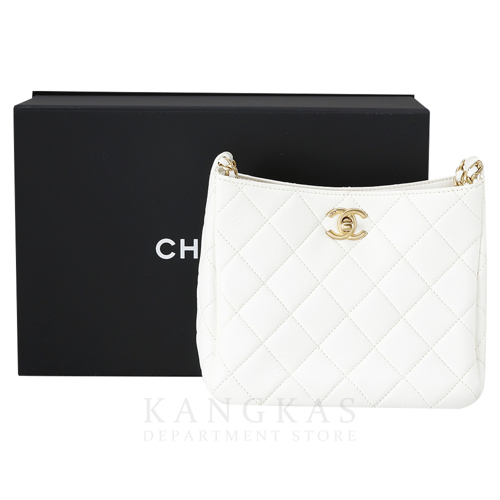 CHANEL(USED)샤넬 시즌 화이트 램스킨 크로스백