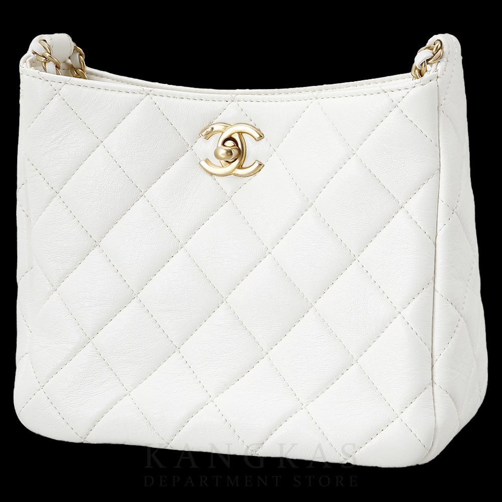 CHANEL(USED)샤넬 시즌 화이트 램스킨 크로스백