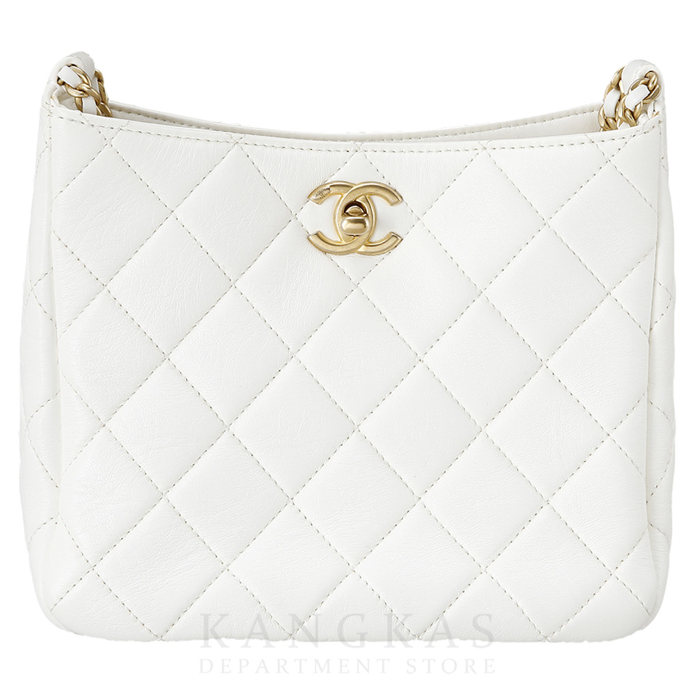 CHANEL(USED)샤넬 시즌 화이트 램스킨 크로스백