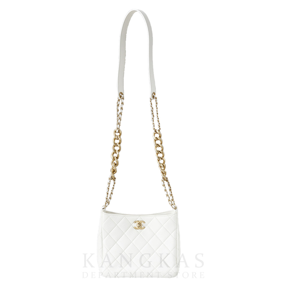 CHANEL(USED)샤넬 시즌 화이트 램스킨 크로스백