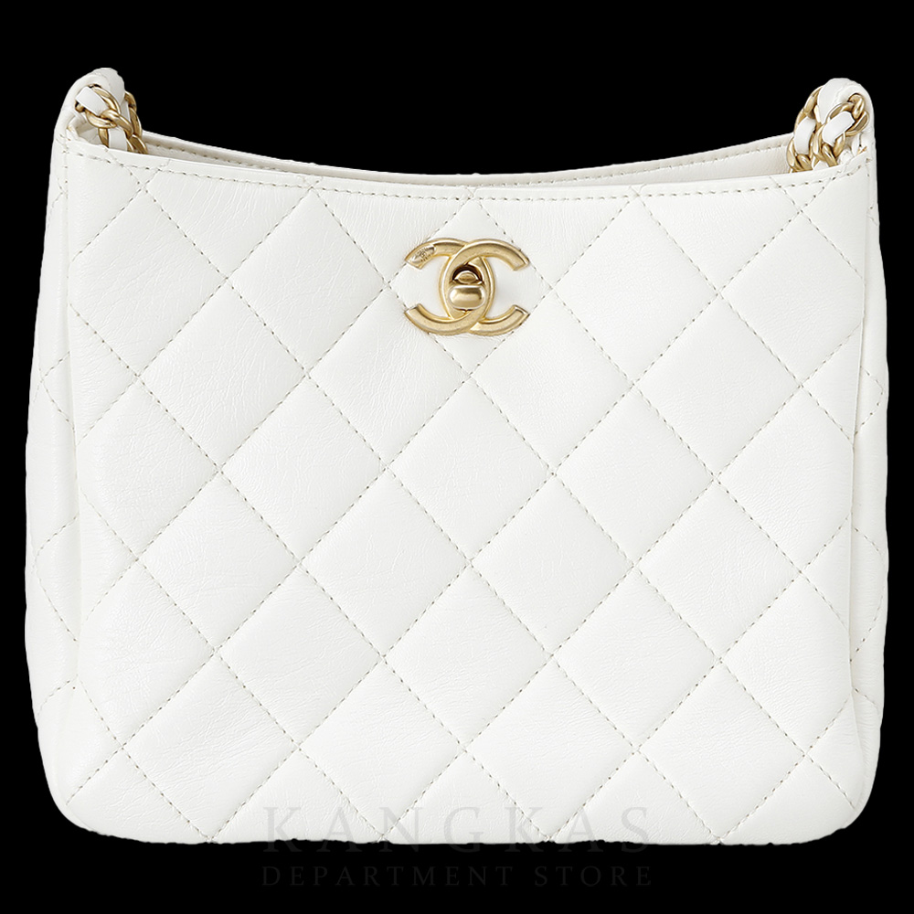 CHANEL(USED)샤넬 시즌 화이트 램스킨 크로스백