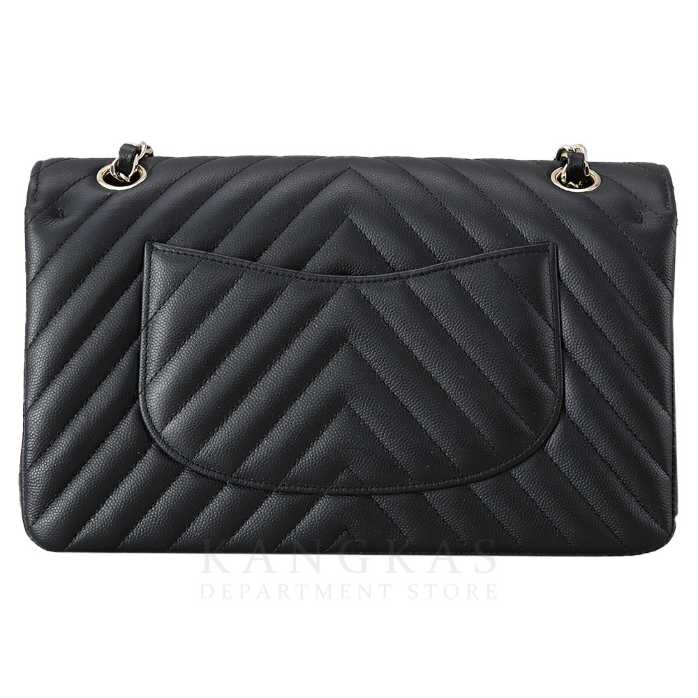 CHANEL(USED)샤넬 클래식 캐비어 쉐브론 미듐 블랙