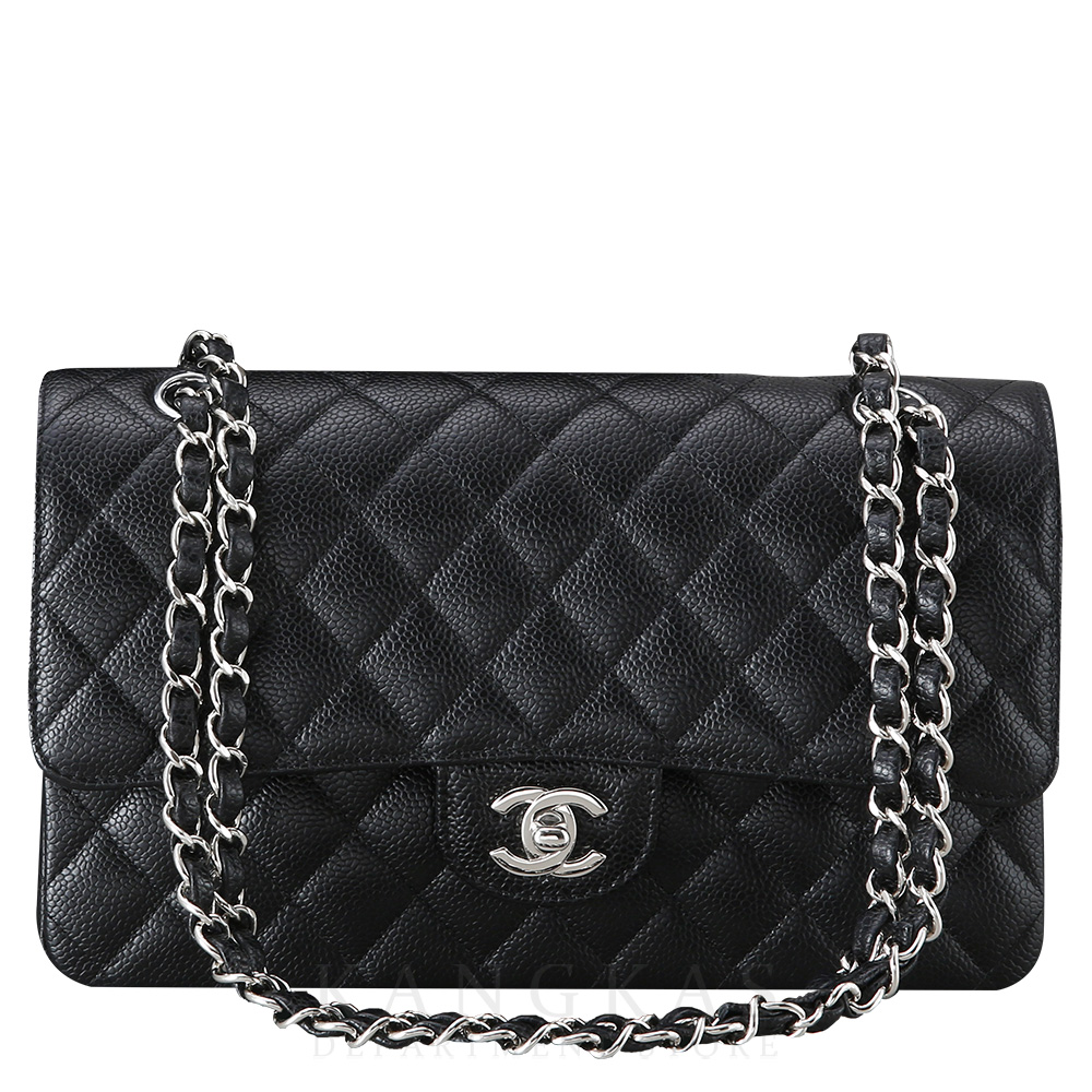 CHANEL(USED)샤넬 캐비어 클래식 미듐 은장