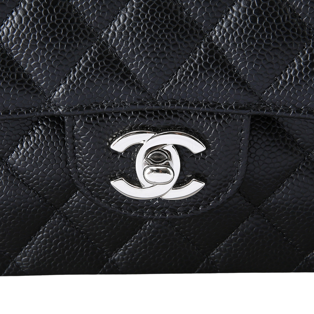 CHANEL(USED)샤넬 캐비어 클래식 미듐 은장