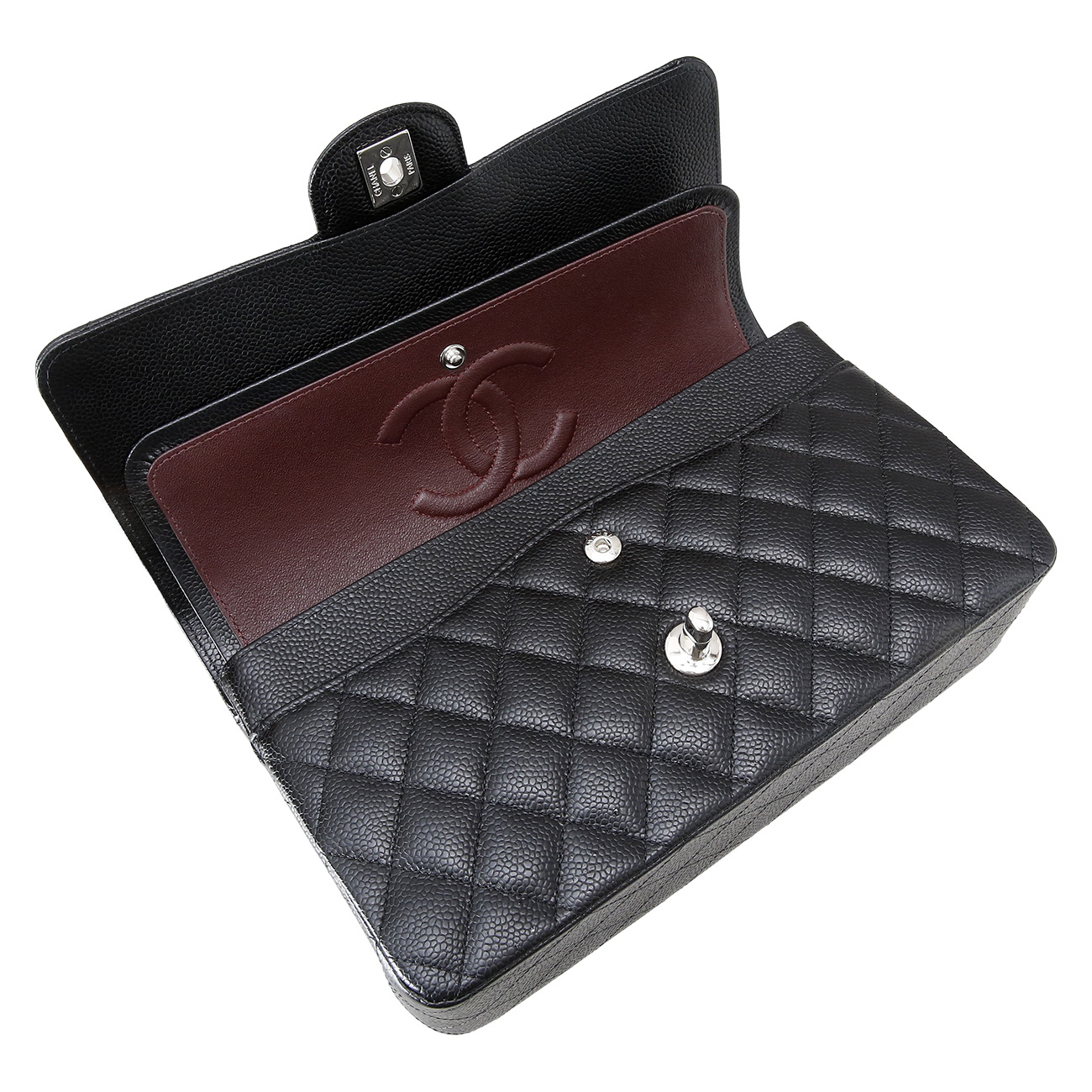 CHANEL(USED)샤넬 캐비어 클래식 미듐 은장