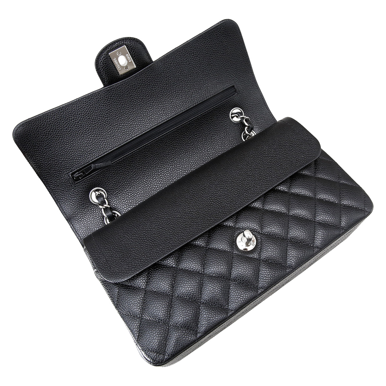 CHANEL(USED)샤넬 캐비어 클래식 미듐 은장