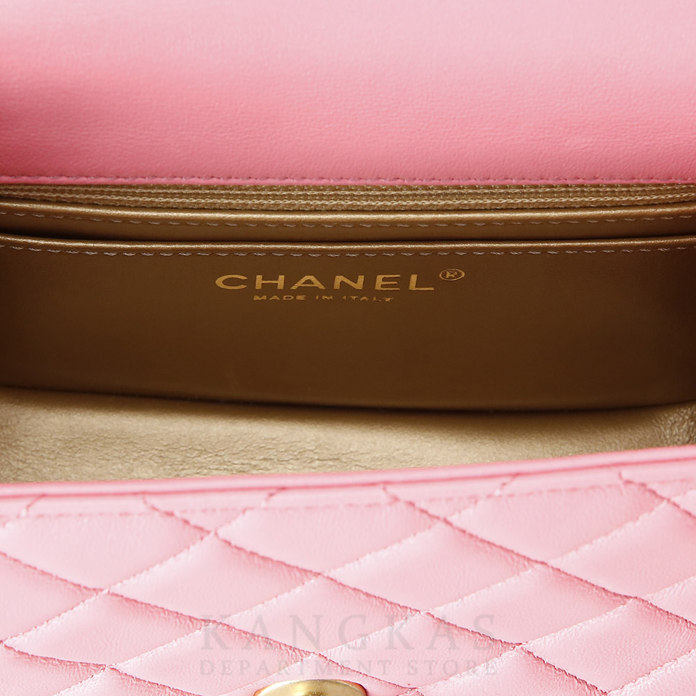 CHANEL(USED)샤넬 램스킨 클래식 쁘띠삭 골든볼