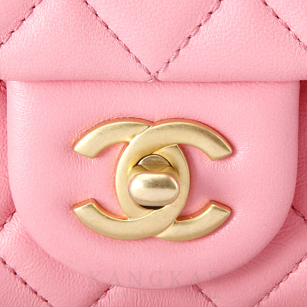 CHANEL(USED)샤넬 램스킨 클래식 쁘띠삭 골든볼