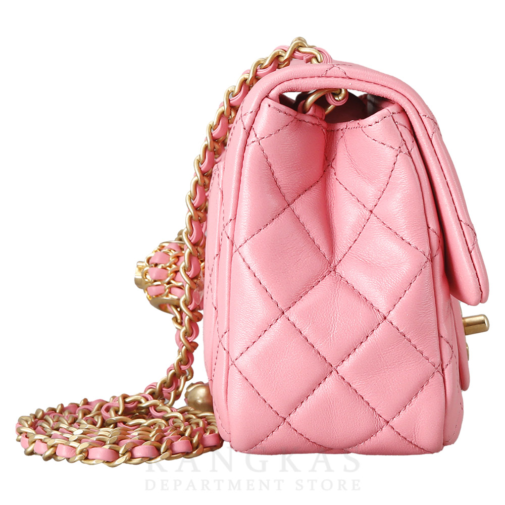 CHANEL(USED)샤넬 램스킨 클래식 쁘띠삭 골든볼