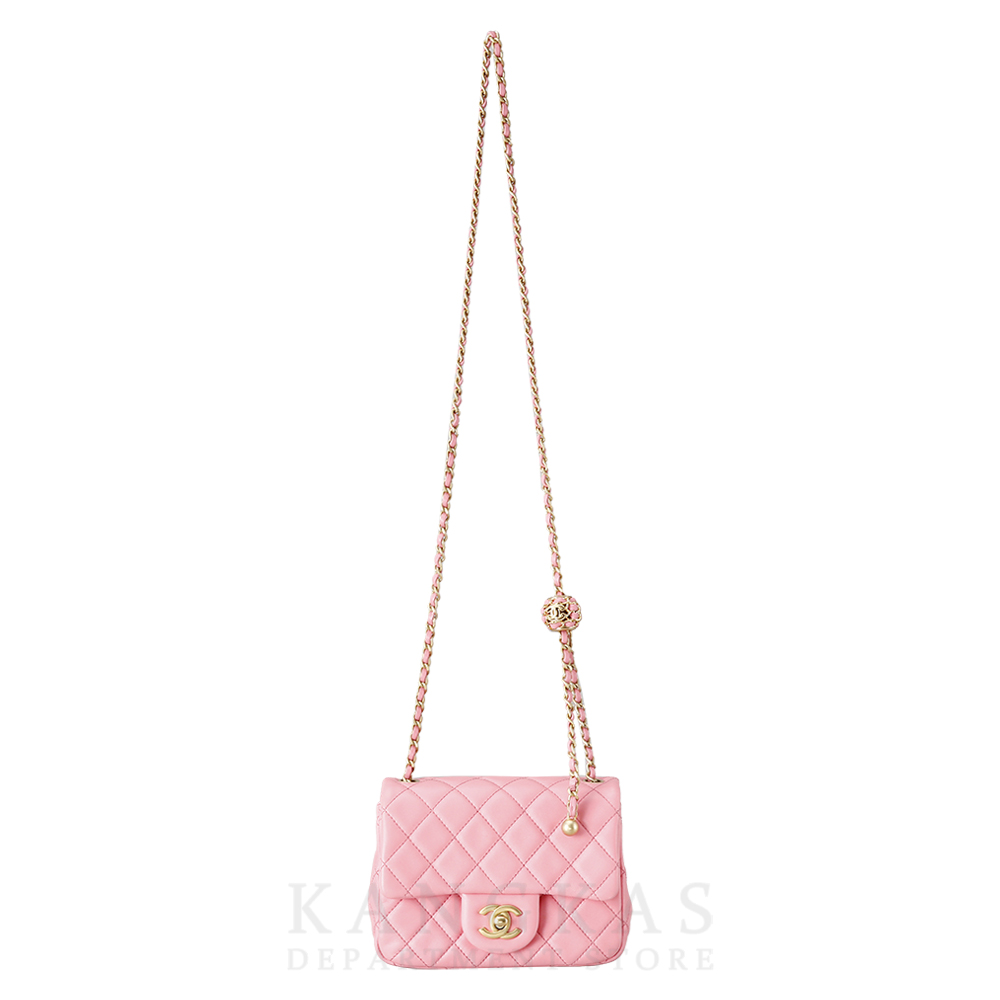 CHANEL(USED)샤넬 램스킨 클래식 쁘띠삭 골든볼