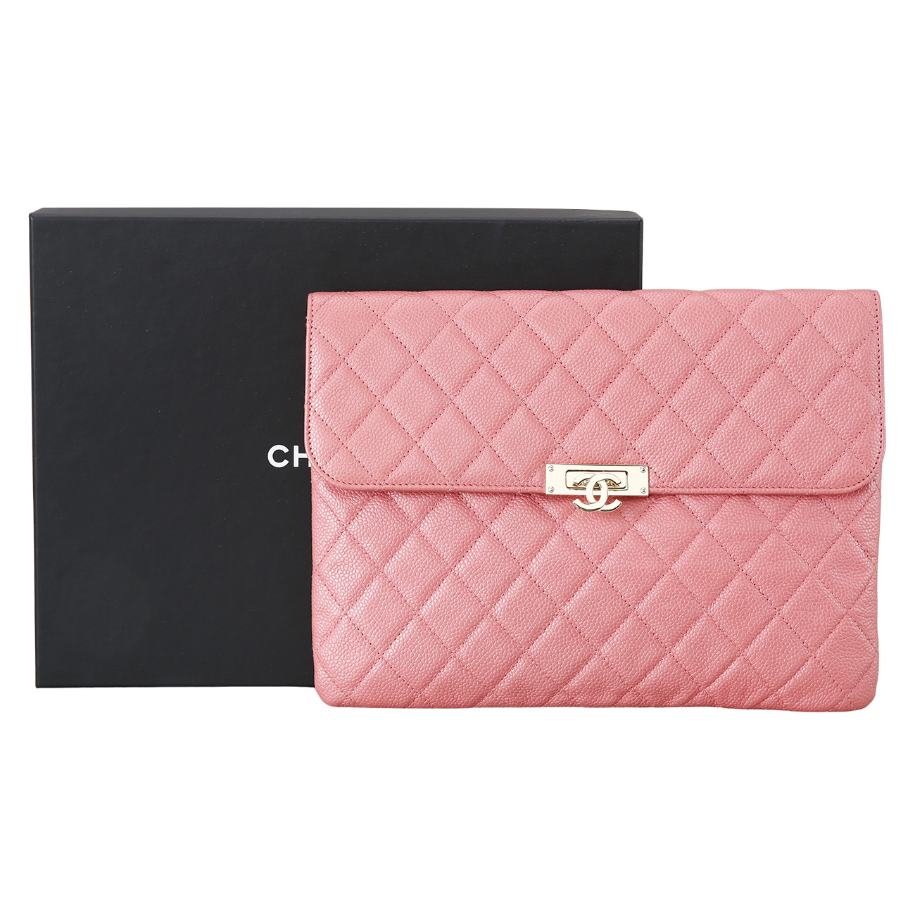 CHANEL(USED)샤넬 캐비어 플랩 클러치 미듐