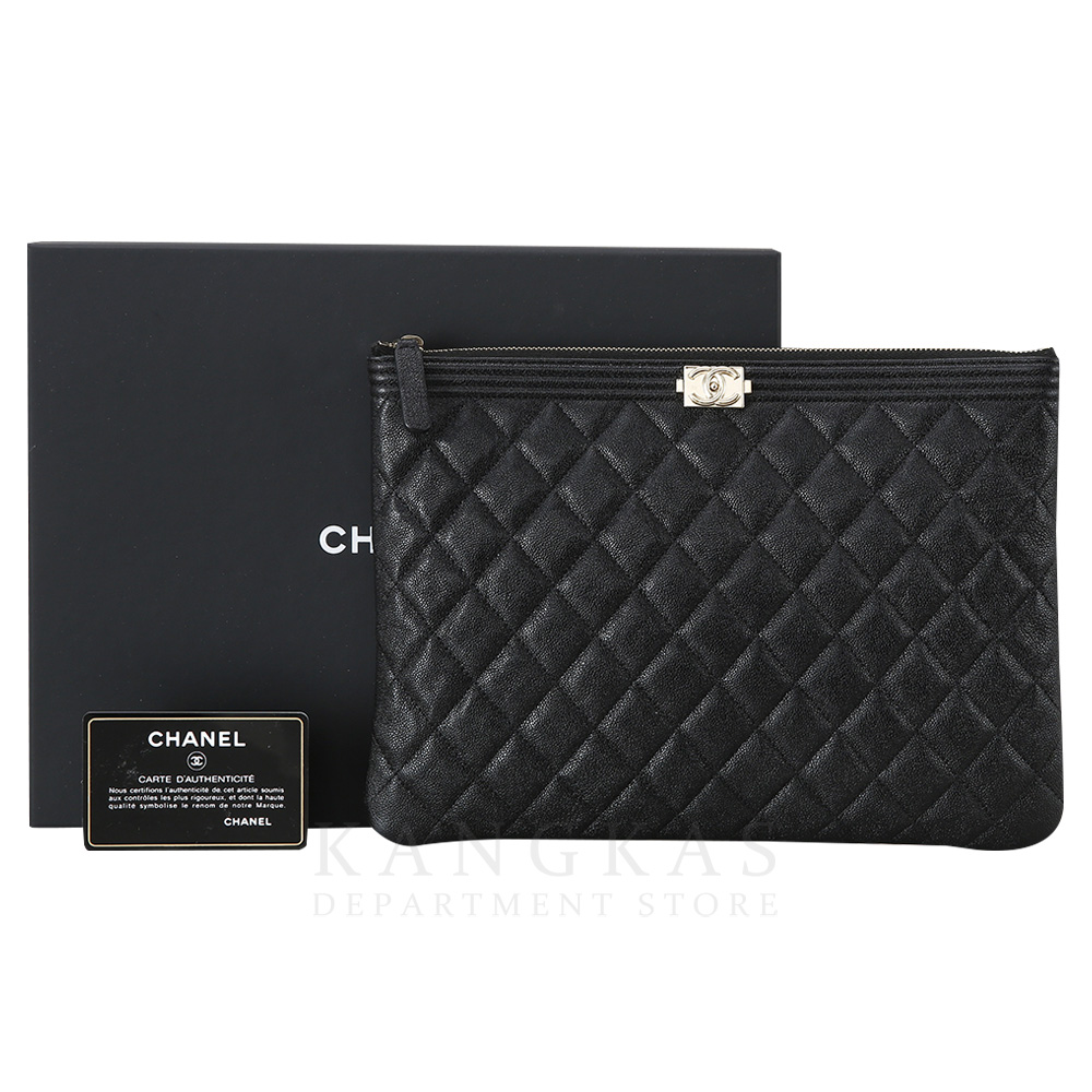 CHANEL(USED)샤넬 캐비어 보이샤넬 클러치 뉴미듐