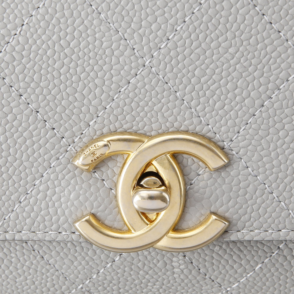 CHANEL(USED)샤넬 시즌 탑핸들 캐비어 체인 크로스백
