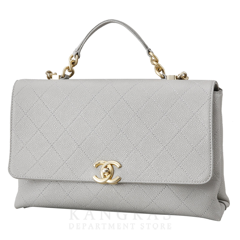CHANEL(USED)샤넬 시즌 탑핸들 캐비어 체인 크로스백