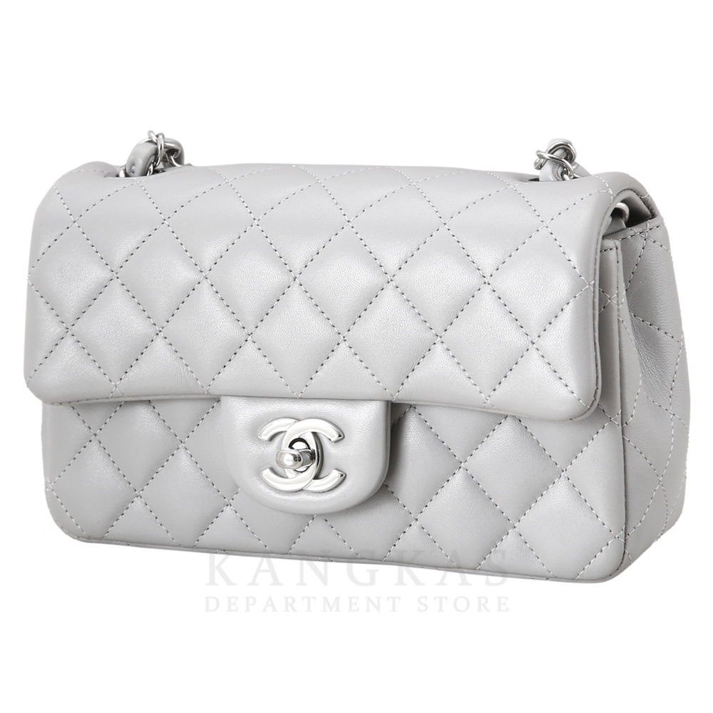 CHANEL(USED)샤넬 클래식 램스킨 뉴미니 그레이