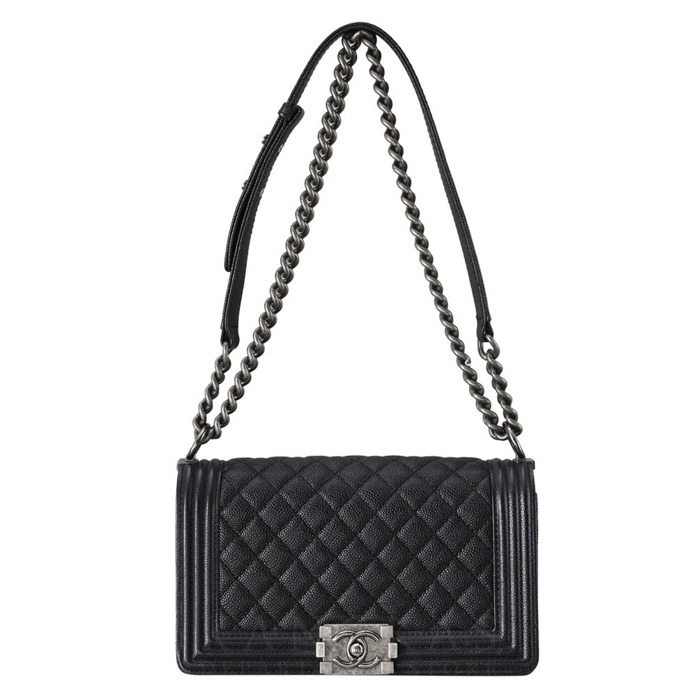 CHANEL(USED)샤넬 보이샤넬 캐비어 미듐