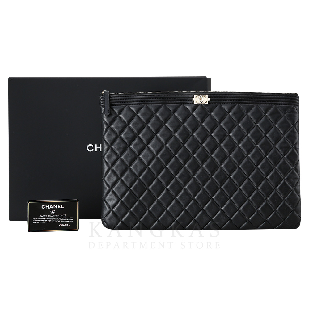 CHANEL(USED)샤넬 램스킨 보이샤넬 클러치 라지