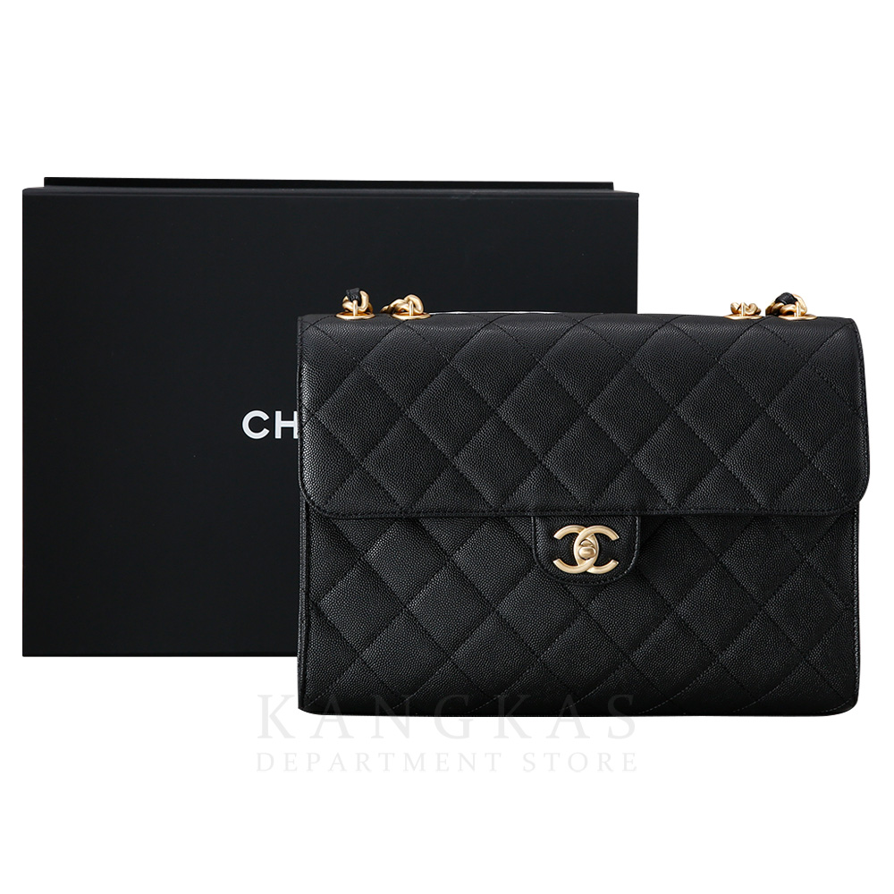 CHANEL(USED)샤넬 시즌 캐비어 CC로고 플랩 체인 백
