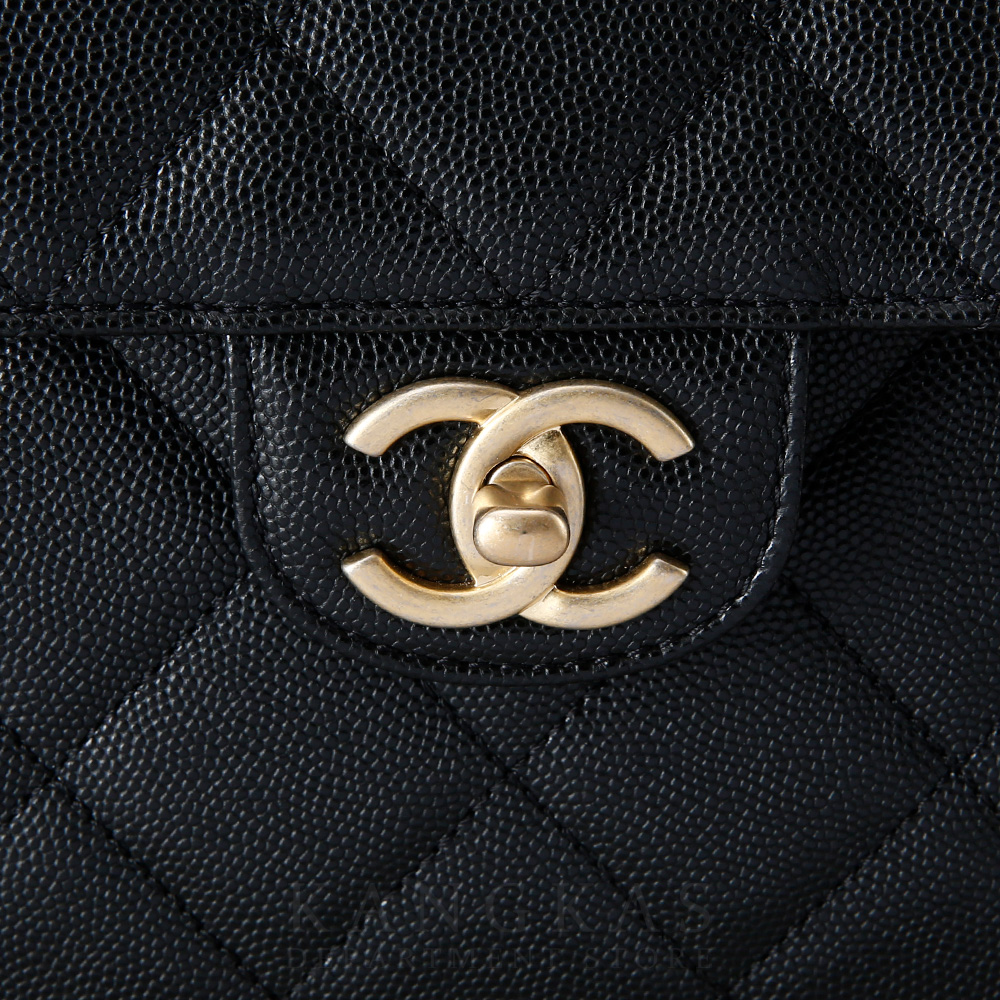 CHANEL(USED)샤넬 시즌 캐비어 CC로고 플랩 체인 백