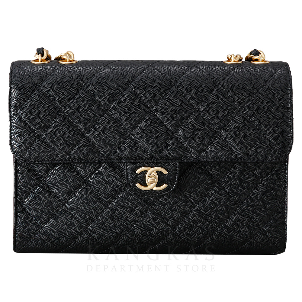 CHANEL(USED)샤넬 시즌 캐비어 CC로고 플랩 체인 백