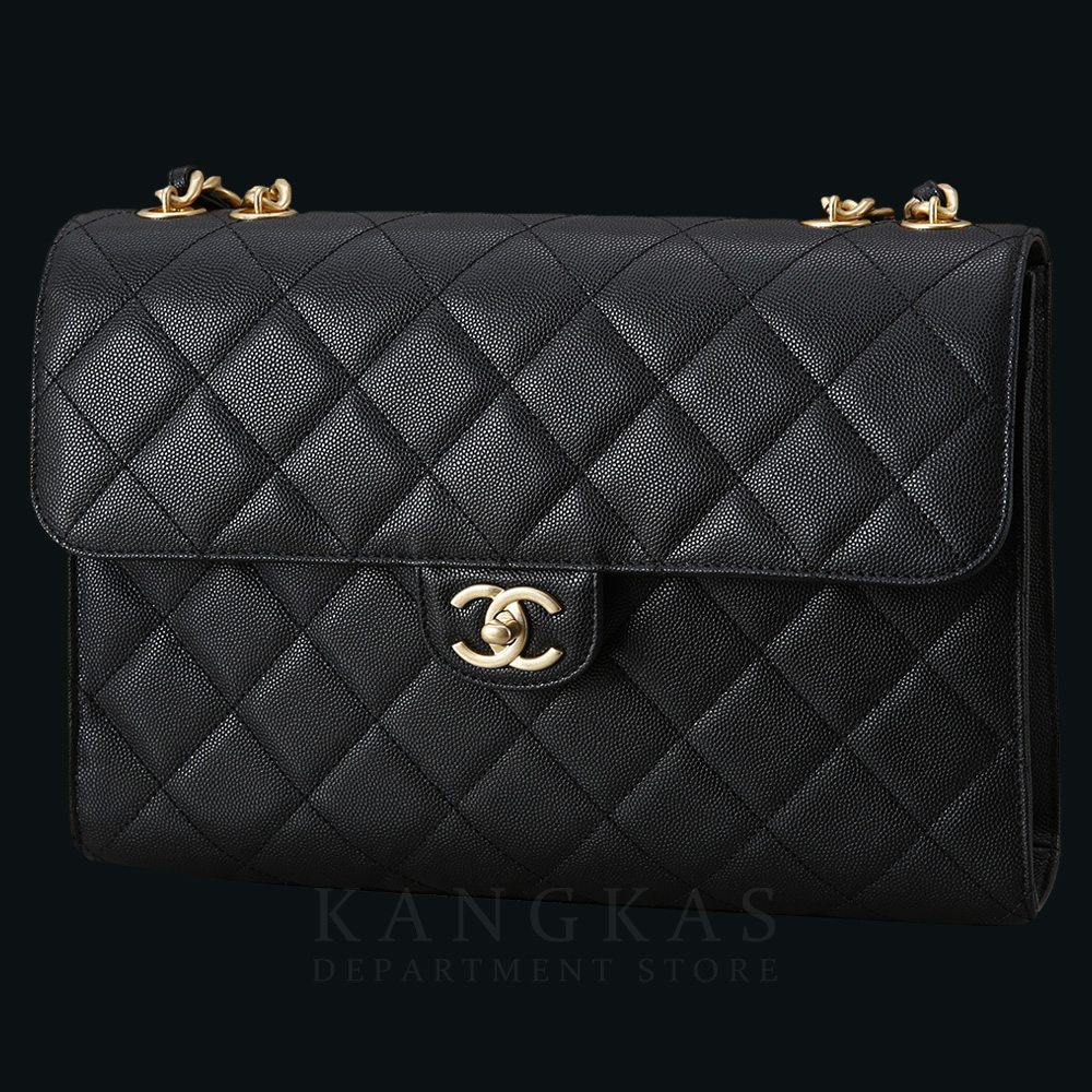 CHANEL(USED)샤넬 시즌 캐비어 CC로고 플랩 체인 백