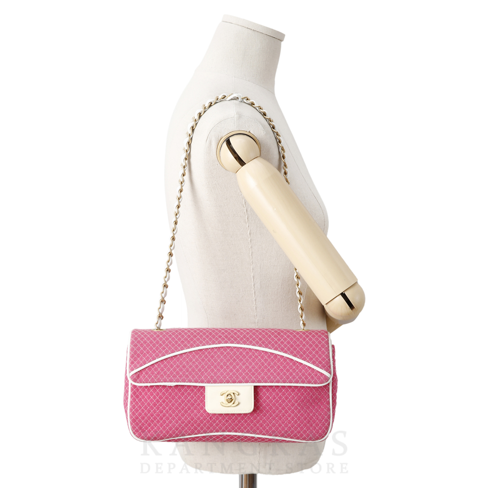 CHANEL(USED)샤넬 시즌 패브릭 체인 플랩