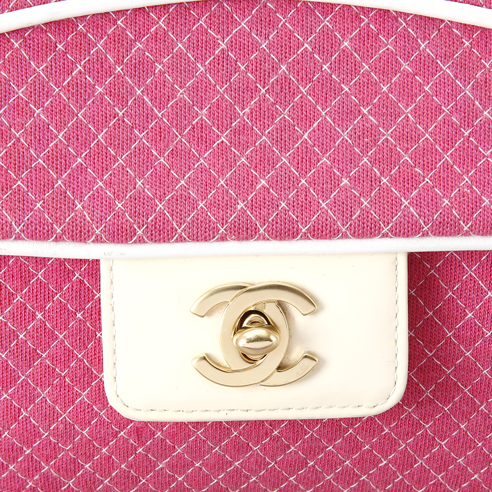 CHANEL(USED)샤넬 시즌 패브릭 체인 플랩