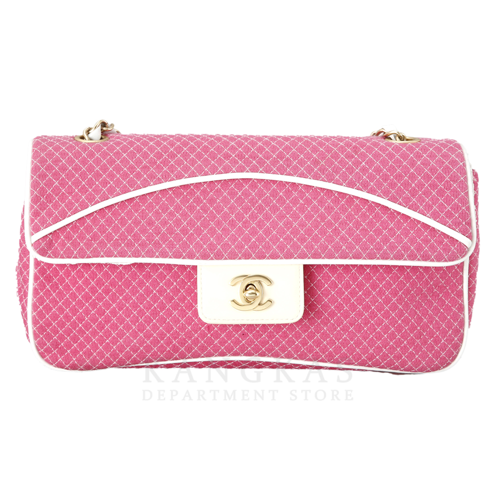 CHANEL(USED)샤넬 시즌 패브릭 체인 플랩
