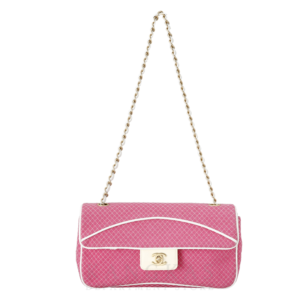 CHANEL(USED)샤넬 시즌 패브릭 체인 플랩