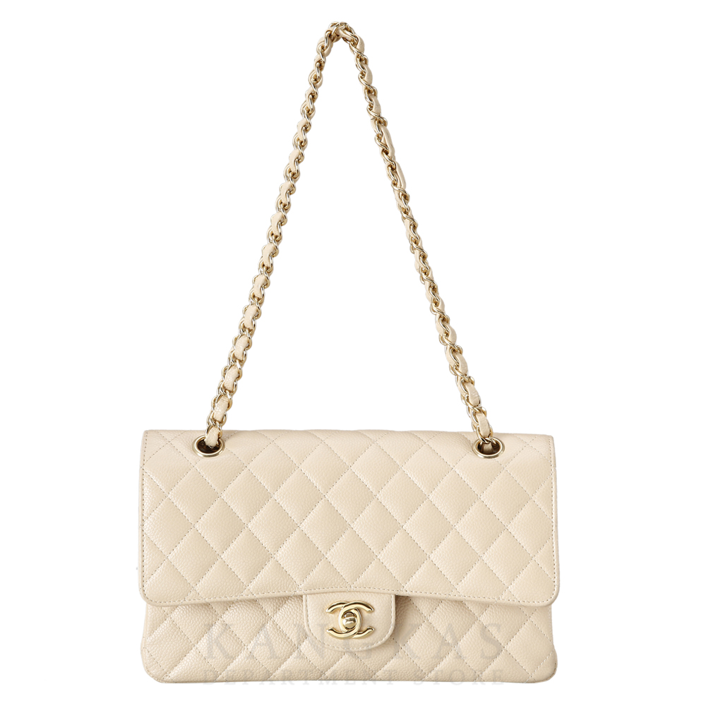 CHANEL(USED)샤넬 베이지 클래식 미듐 플랩백 @@@@@