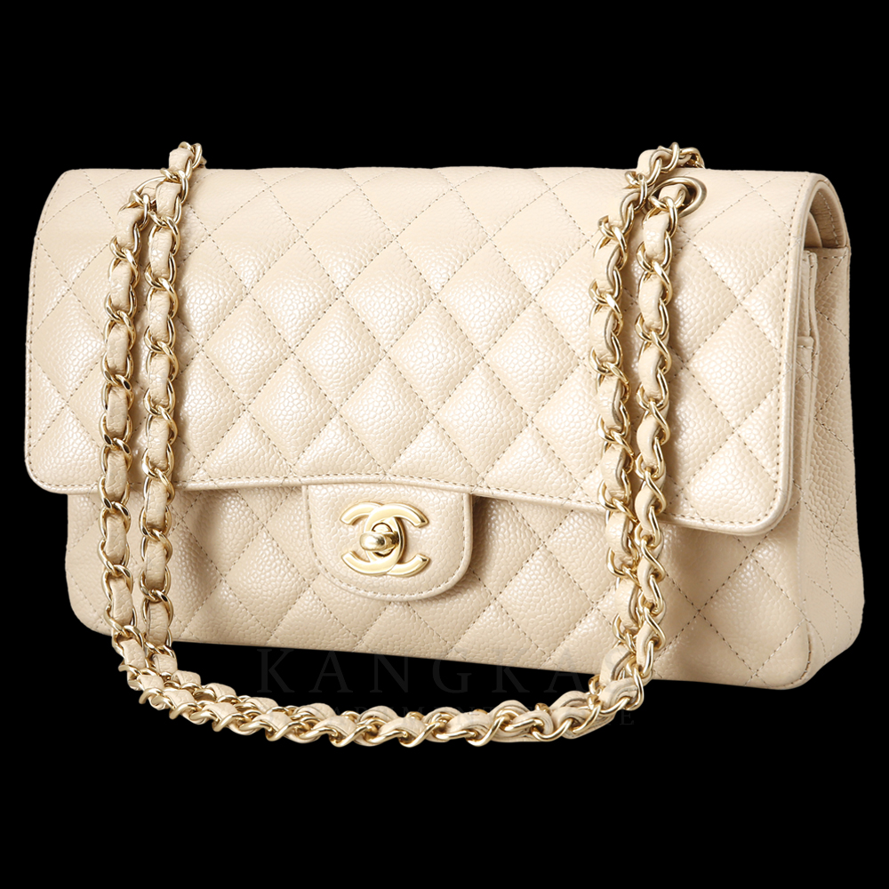 CHANEL(USED)샤넬 베이지 클래식 미듐 플랩백 @@@@@