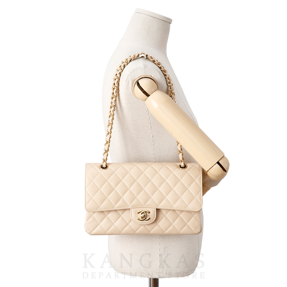 CHANEL(USED)샤넬 베이지 클래식 미듐 플랩백 @@@@@