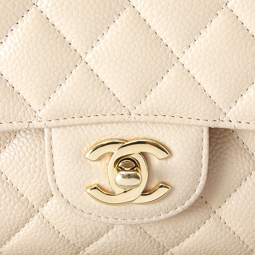 CHANEL(USED)샤넬 베이지 클래식 미듐 플랩백 @@@@@