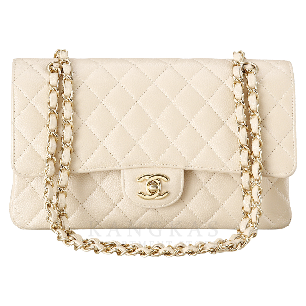 CHANEL(USED)샤넬 베이지 클래식 미듐 플랩백 @@@@@