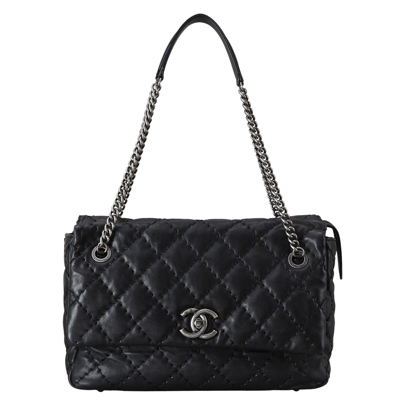 CHANEL(USED)샤넬 스티치 지퍼 플랩백