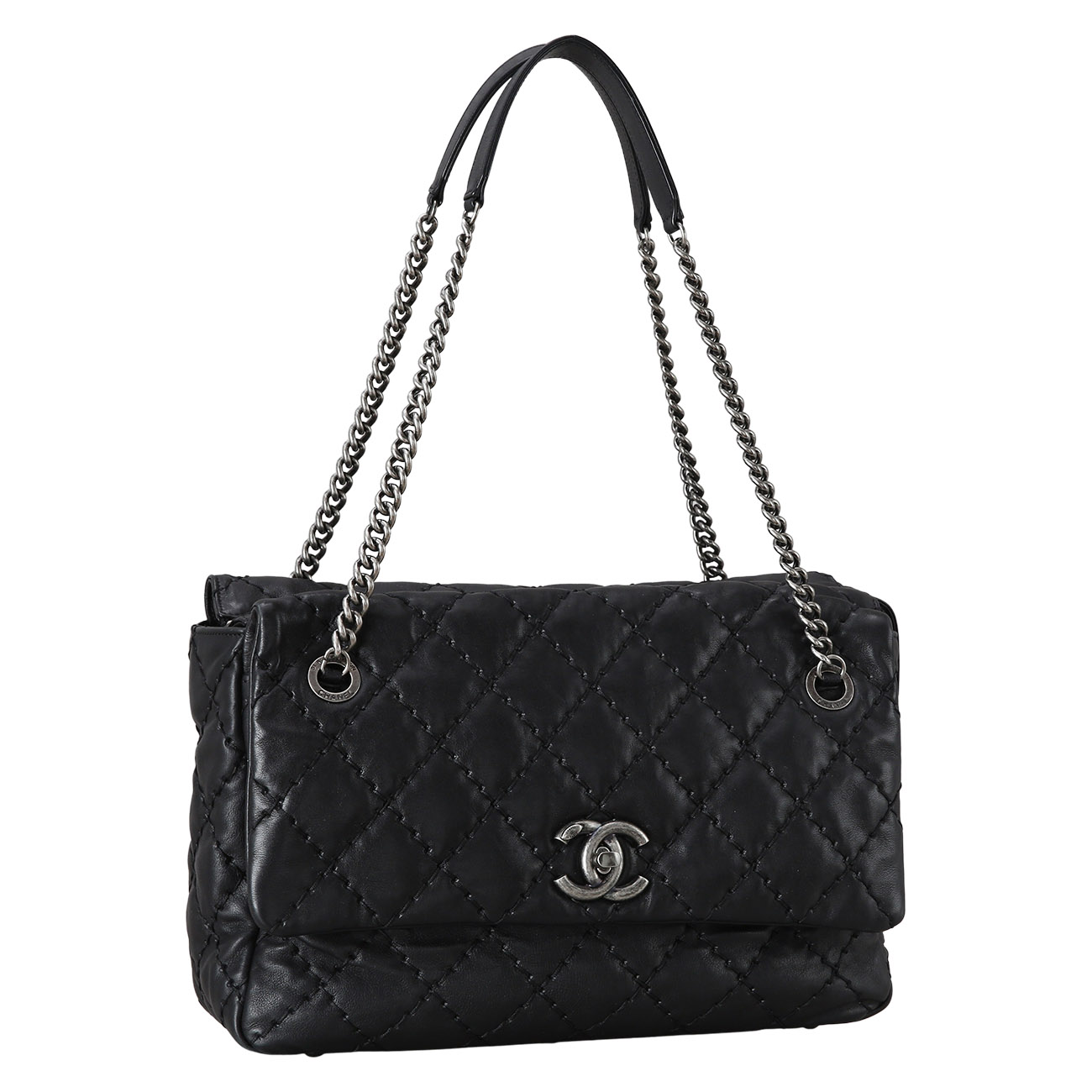 CHANEL(USED)샤넬 스티치 지퍼 플랩백
