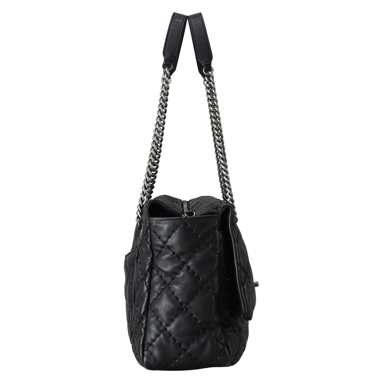 CHANEL(USED)샤넬 스티치 지퍼 플랩백
