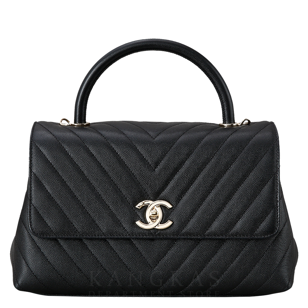 CHANEL(USED)샤넬 캐비어 쉐브론 코코핸들