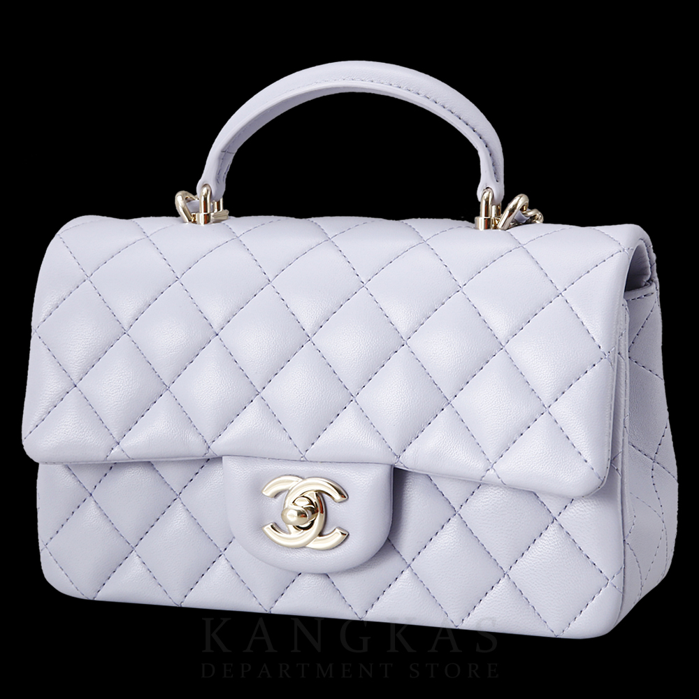 CHANEL(USED)샤넬 램스킨 클래식 뉴미니 탑핸들