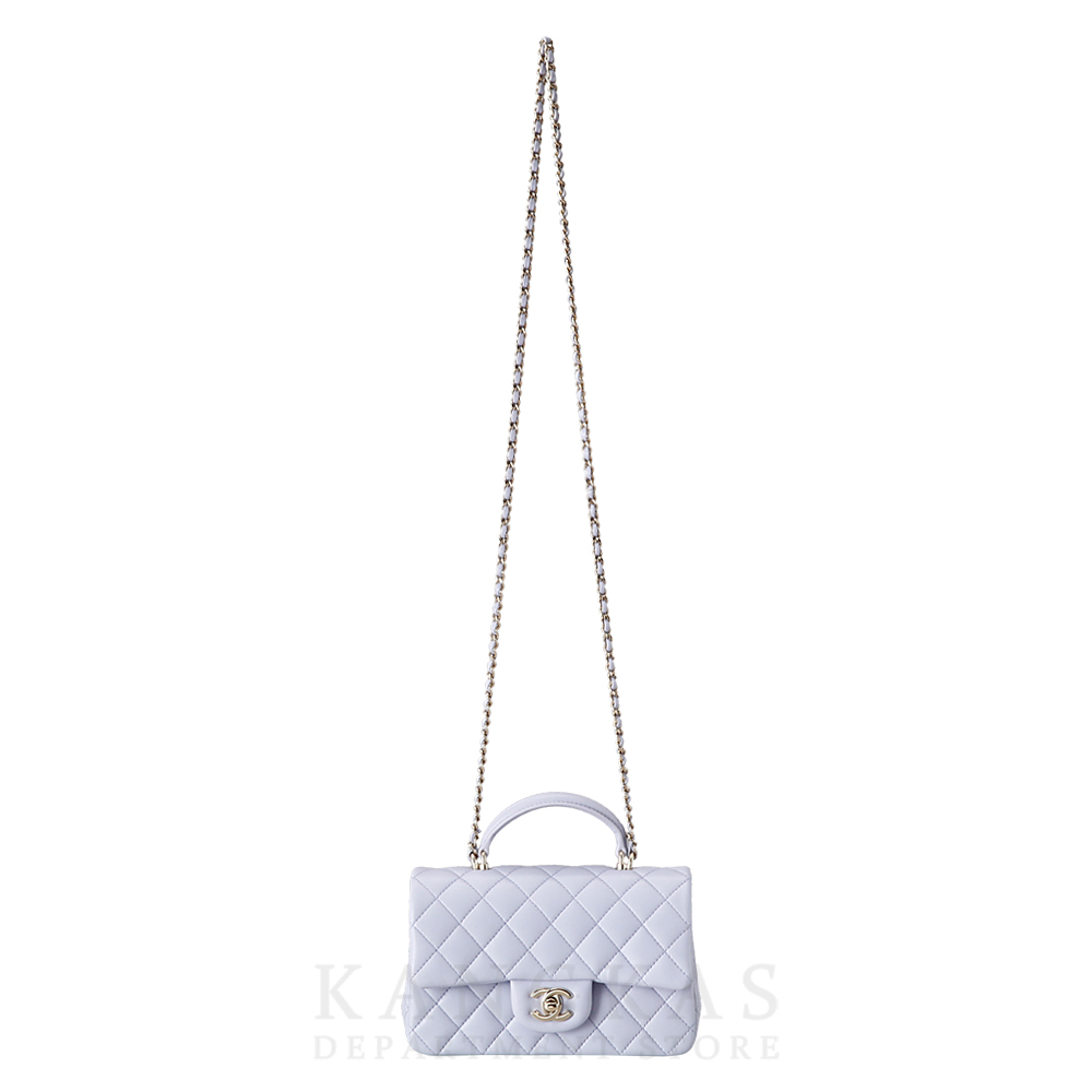 CHANEL(USED)샤넬 램스킨 클래식 뉴미니 탑핸들