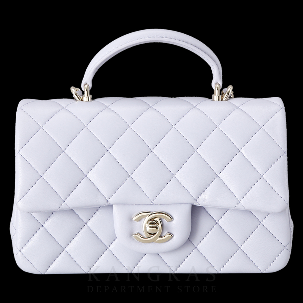 CHANEL(USED)샤넬 램스킨 클래식 뉴미니 탑핸들