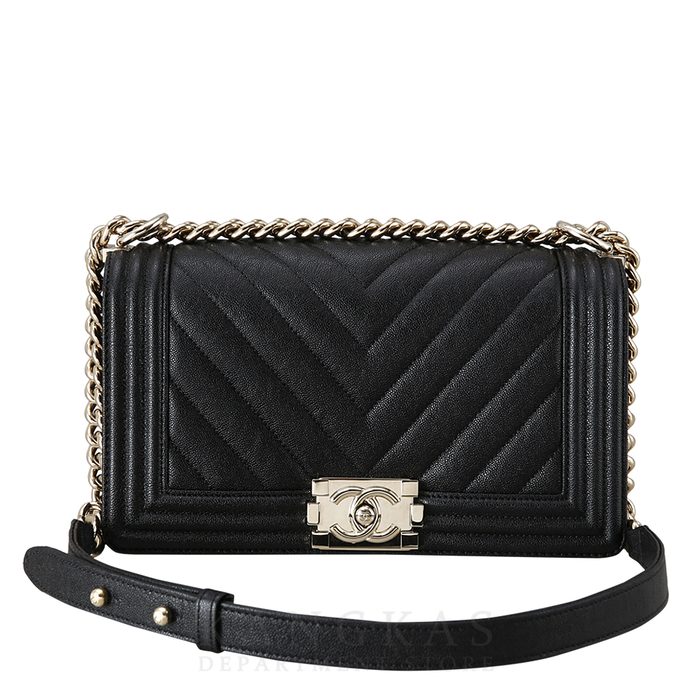 CHANEL(USED)샤넬 보이샤넬 캐비어 쉐브론 미듐