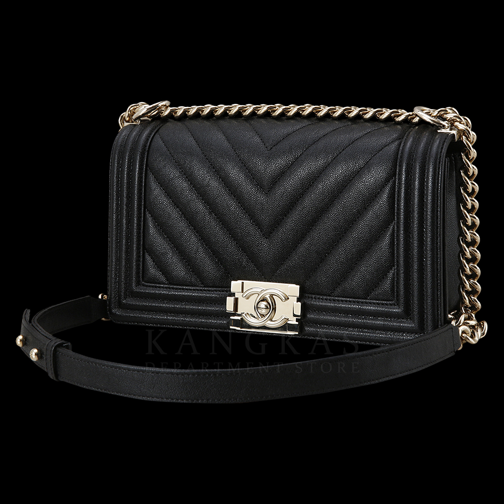 CHANEL(USED)샤넬 보이샤넬 캐비어 쉐브론 미듐
