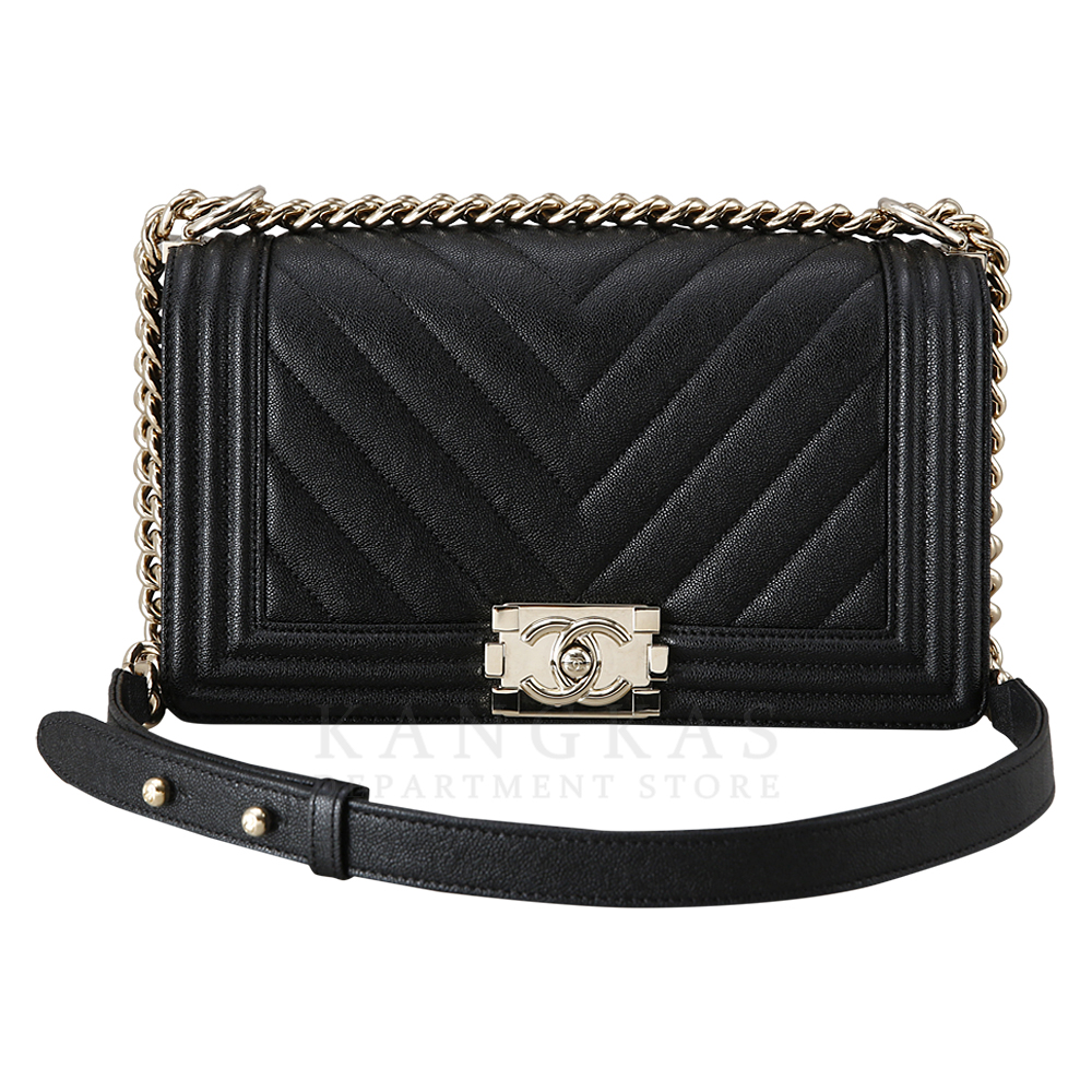 CHANEL(USED)샤넬 보이샤넬 캐비어 쉐브론 미듐