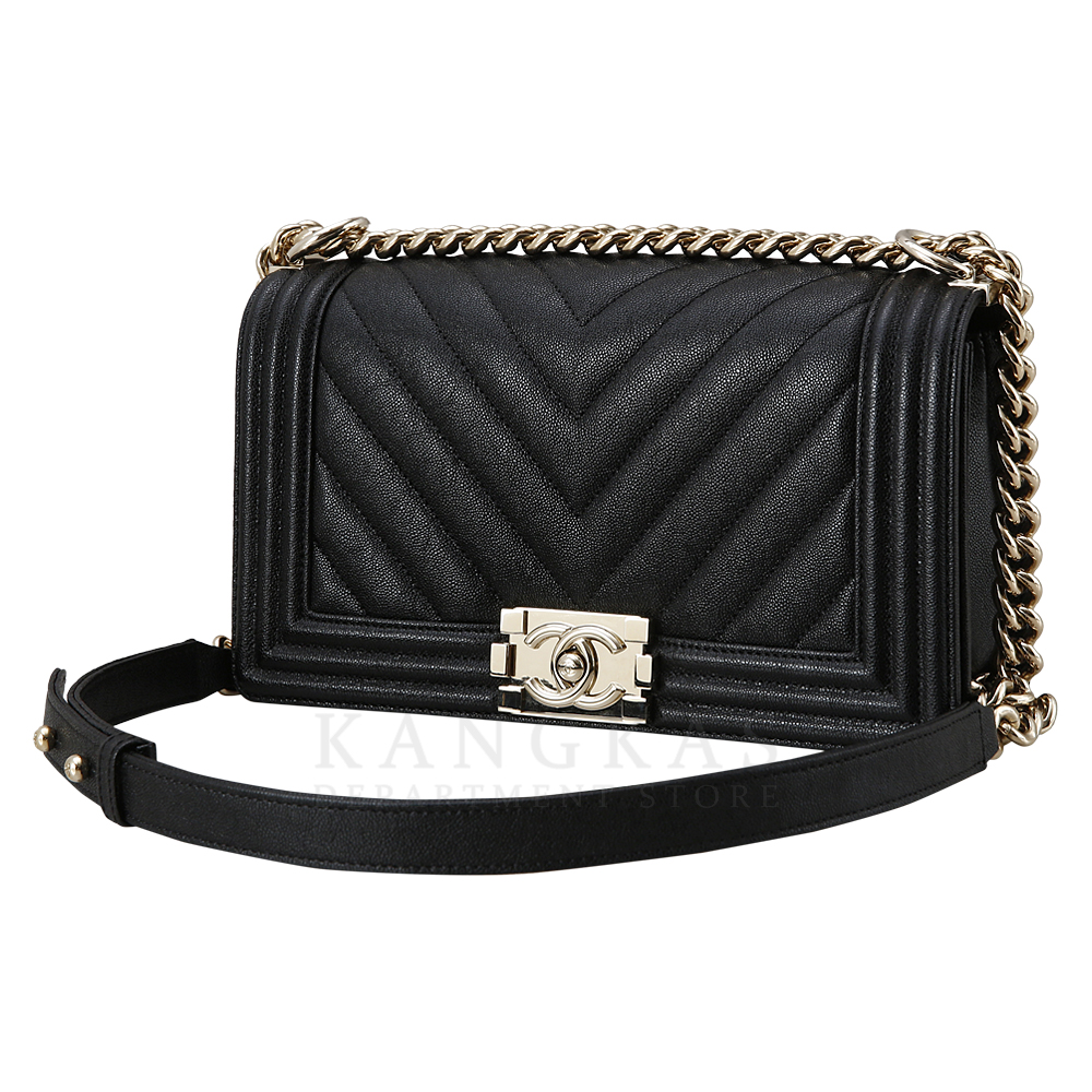 CHANEL(USED)샤넬 보이샤넬 캐비어 쉐브론 미듐