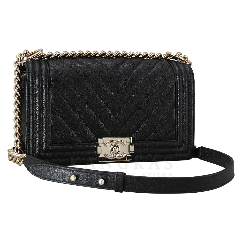CHANEL(USED)샤넬 보이샤넬 캐비어 쉐브론 미듐