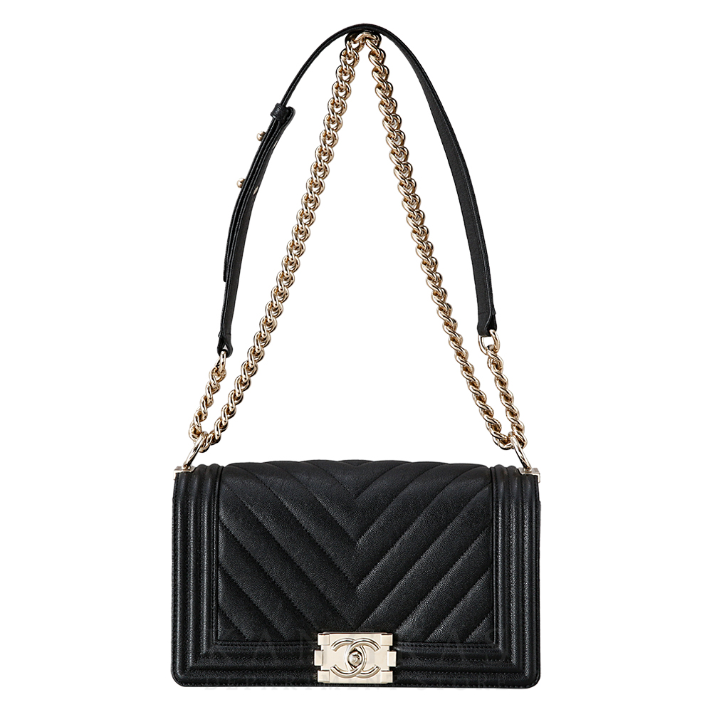 CHANEL(USED)샤넬 보이샤넬 캐비어 쉐브론 미듐