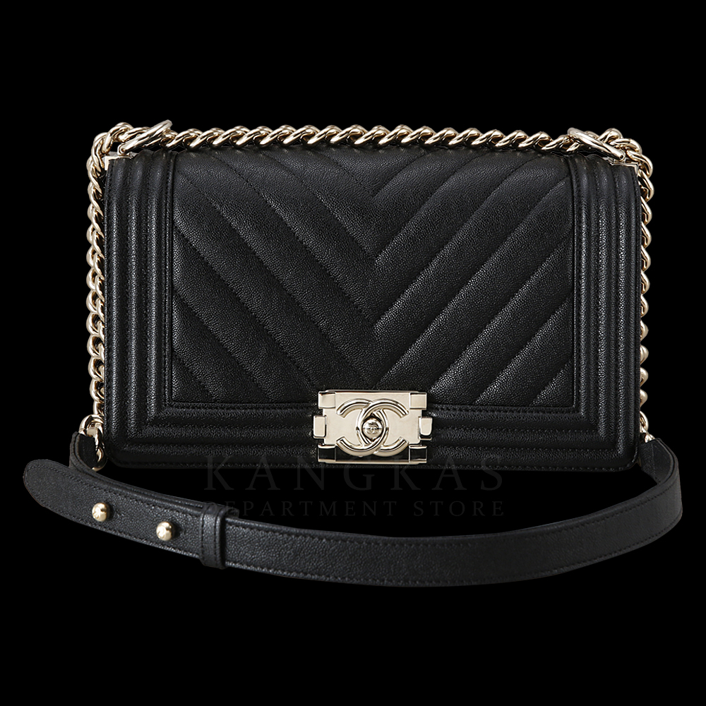 CHANEL(USED)샤넬 보이샤넬 캐비어 쉐브론 미듐
