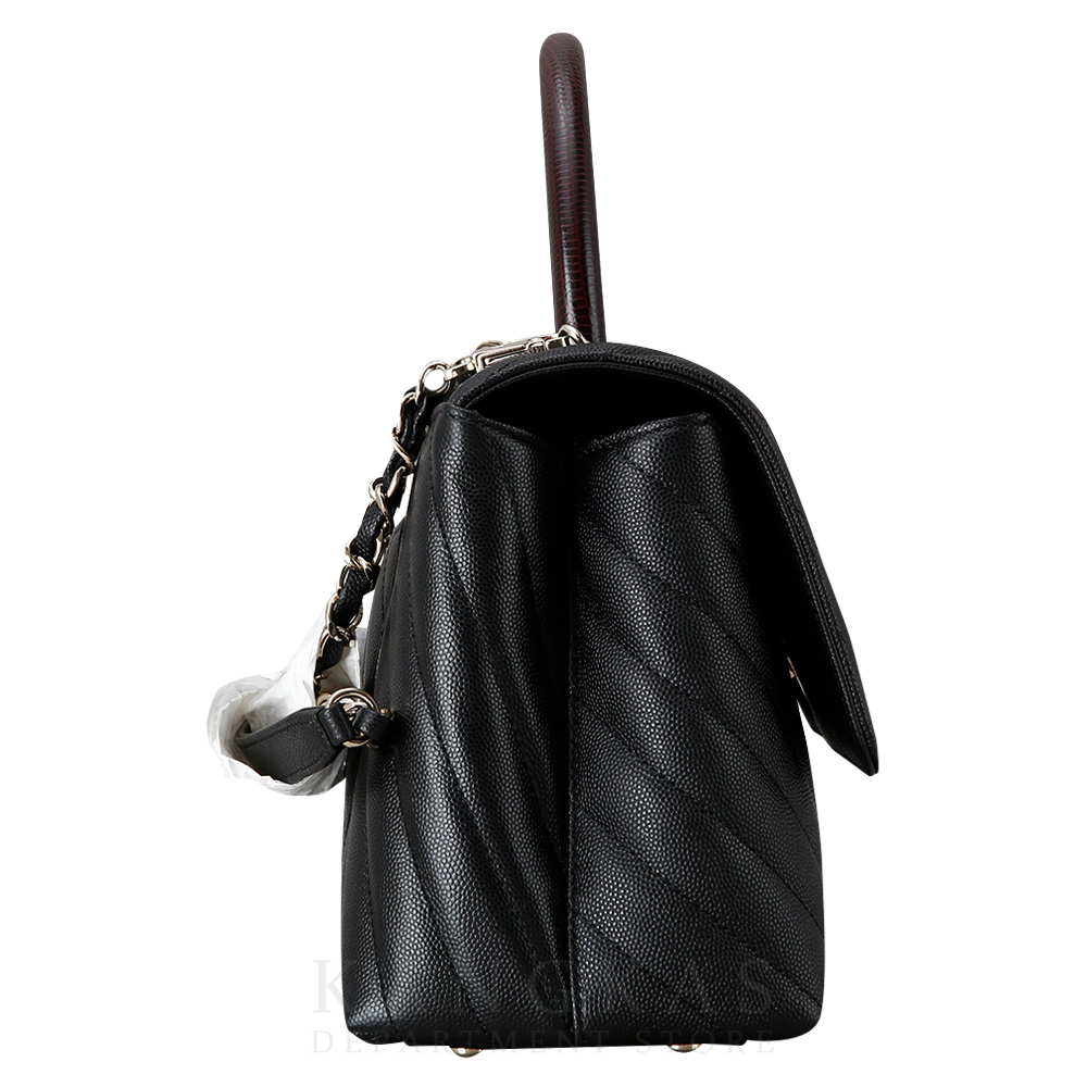 CHANEL(USED)샤넬 캐비어 쉐브론 코코핸들 리자드 미듐